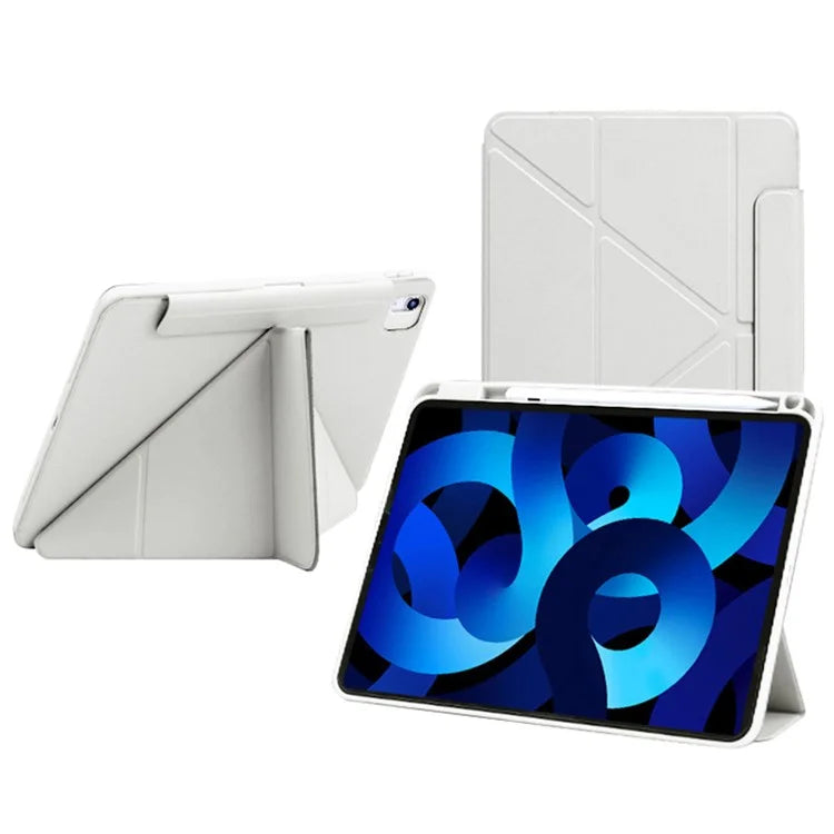 For iPad Air 11 (2024) Case Origami Stand PU Leather Tablet Cover 360-degree Rotatable