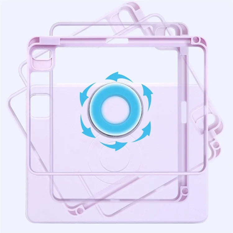 For iPad Air 11 (2024) Case Origami Stand PU Leather Tablet Cover 360-degree Rotatable