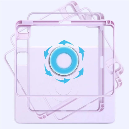 For iPad Air 11 (2024) Case Origami Stand PU Leather Tablet Cover 360-degree Rotatable