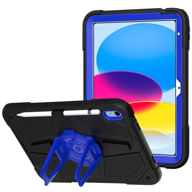 For iPad 10.9 (2022) Kickstand Case Shockproof PC + Silicone Tablet Cover with Pen Slot