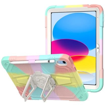 For iPad 10.9 (2022) Kickstand Case Shockproof PC + Silicone Tablet Cover with Pen Slot