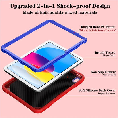For iPad 10.9 (2022) Case Punk Kickstand PC + Silicone Tablet Cover with Shoulder Strap