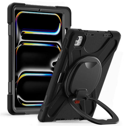 For iPad Pro 11 (2024) Shockproof Case Rotating Kickstand PC+Silicone Tablet Cover