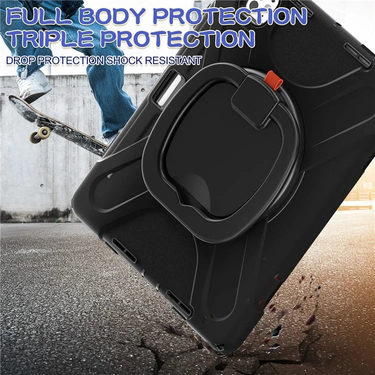 For iPad Pro 11 (2024) Shockproof Case Rotating Kickstand PC+Silicone Tablet Cover