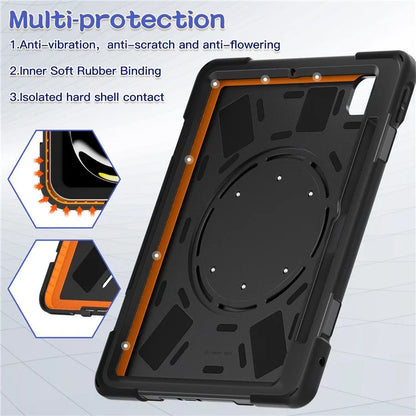 For iPad Pro 11 (2024) Shockproof Case Rotating Kickstand PC+Silicone Tablet Cover