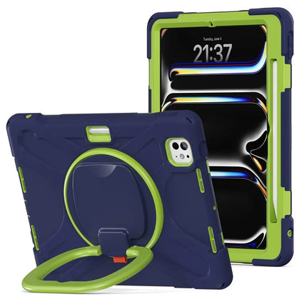 For iPad Pro 11 (2024) Shockproof Case Rotating Kickstand TPU+PC+Silicone Tablet Cover