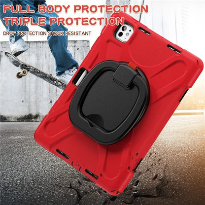 For iPad Pro 11 (2024) Shockproof Case Rotating Kickstand TPU+PC+Silicone Tablet Cover