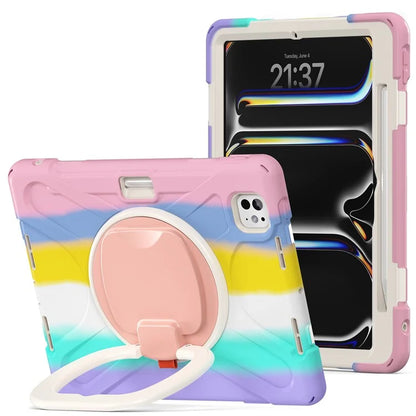 For iPad Pro 11 (2024) Shockproof Case Rotating Kickstand TPU+PC+Silicone Tablet Cover