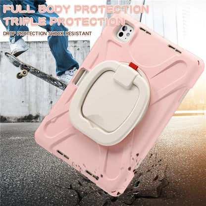 For iPad Pro 11 (2024) Shockproof Case Rotating Kickstand TPU+PC+Silicone Tablet Cover