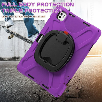 For iPad Pro 11 (2024) Shockproof Case Rotating Kickstand TPU+PC+Silicone Tablet Cover