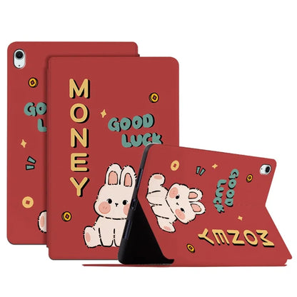 For iPad Air 11 (2024) / iPad Air (2022) / (2020) Case Joyous Pattern Print Leather Tablet Cover