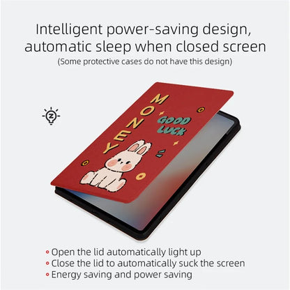 For iPad Air 11 (2024) / iPad Air (2022) / (2020) Case Joyous Pattern Print Leather Tablet Cover