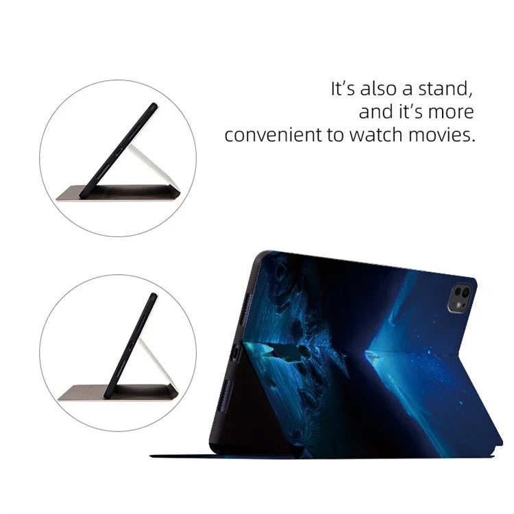 For iPad Pro 11 (2024) Case Starry Sky Pattern PU Leather Stand Tablet Cover