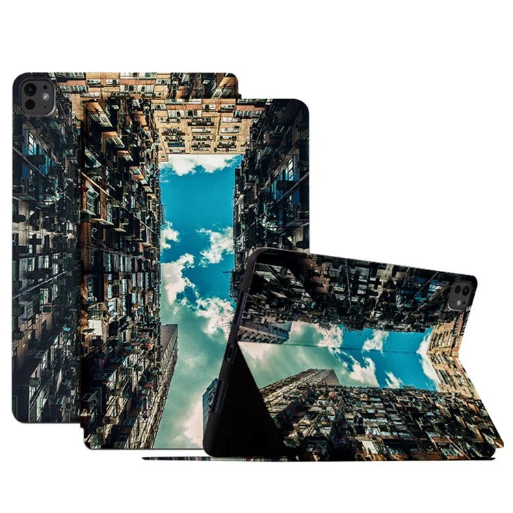 For iPad Pro 11 (2024) Case Starry Sky Pattern PU Leather Stand Tablet Cover