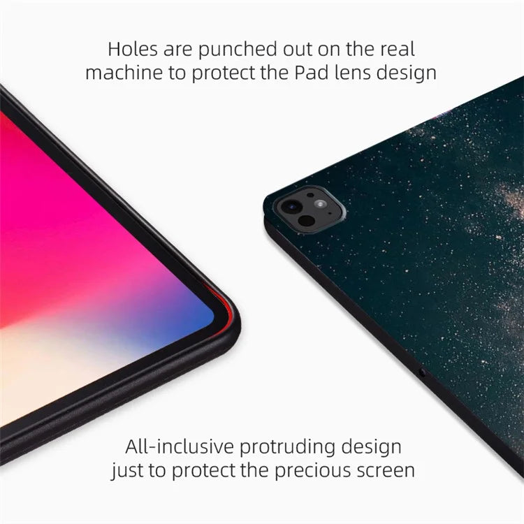 For iPad Pro 11 (2024) Case Starry Sky Pattern PU Leather Stand Tablet Cover