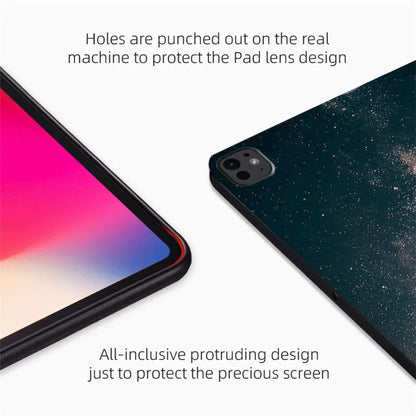 For iPad Pro 11 (2024) Case Starry Sky Pattern PU Leather Stand Tablet Cover