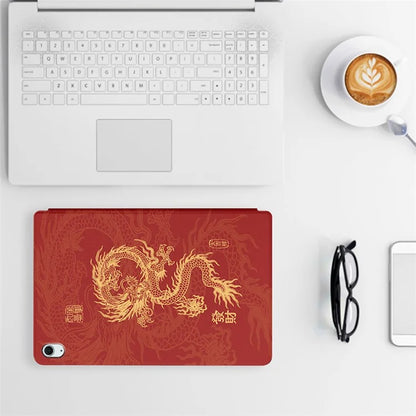 For iPad Air 11 (2024) / iPad Air (2022) / (2020) Case Loong Pattern Print Tablet Leather Cover