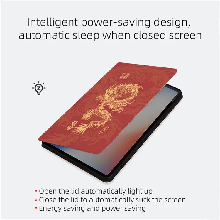 For iPad Air 11 (2024) / iPad Air (2022) / (2020) Case Loong Pattern Print Tablet Leather Cover