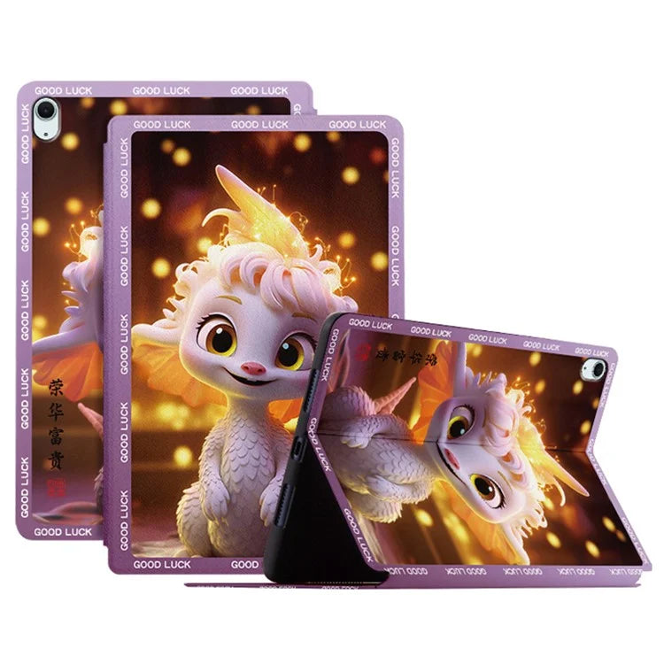 For iPad Air 11 (2024) / iPad Air (2022) / (2020) Case Loong Pattern Print Tablet Leather Cover