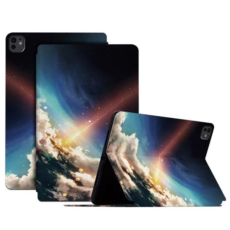 For iPad Pro 11 (2024) Case Pattern Print PU Leather Tablet Flip Cover