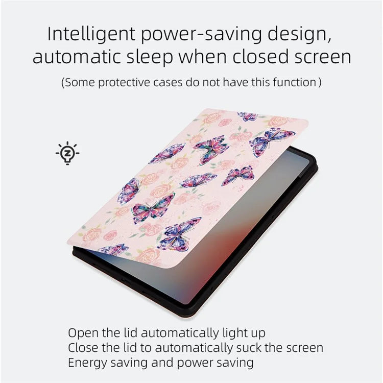 For iPad Pro 11 (2024) Case Butterfly Pattern PU Leather Smart Folio Tablet Cover