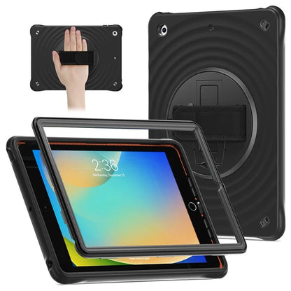 For iPad 10.2 (2021) / (2019) / (2020) Case Hand Strap Kickstand PC+Silicone+TPU Tablet Cover