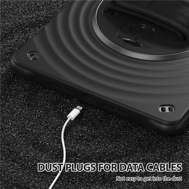 For iPad 10.2 (2021) / (2019) / (2020) Case Hand Strap Kickstand PC+Silicone+TPU Tablet Cover