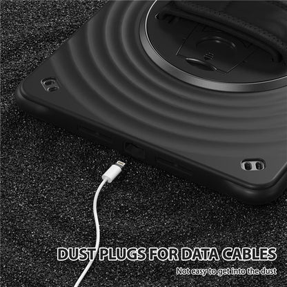 For iPad 10.2 (2021) / (2019) / (2020) Case Hand Strap Kickstand PC+Silicone+TPU Tablet Cover