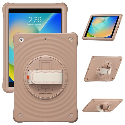 For iPad 10.2 (2021) / (2019) / (2020) Case Hand Strap Kickstand PC+Silicone+TPU Tablet Cover