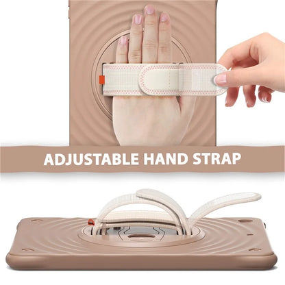 For iPad 10.2 (2021) / (2019) / (2020) Case Hand Strap Kickstand PC+Silicone+TPU Tablet Cover