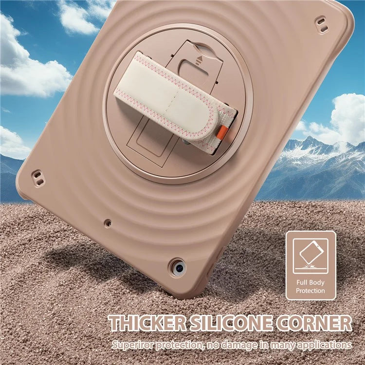 For iPad 10.2 (2021) / (2019) / (2020) Case Hand Strap Kickstand PC+Silicone+TPU Tablet Cover