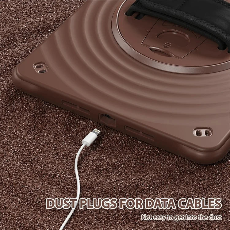 For iPad 10.2 (2021) / (2019) / (2020) Case Hand Strap Kickstand PC+Silicone+TPU Tablet Cover