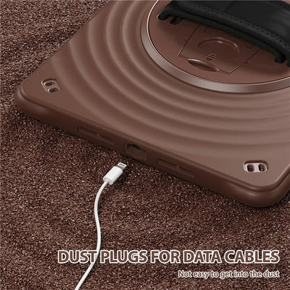 For iPad 10.2 (2021) / (2019) / (2020) Case Hand Strap Kickstand PC+Silicone+TPU Tablet Cover
