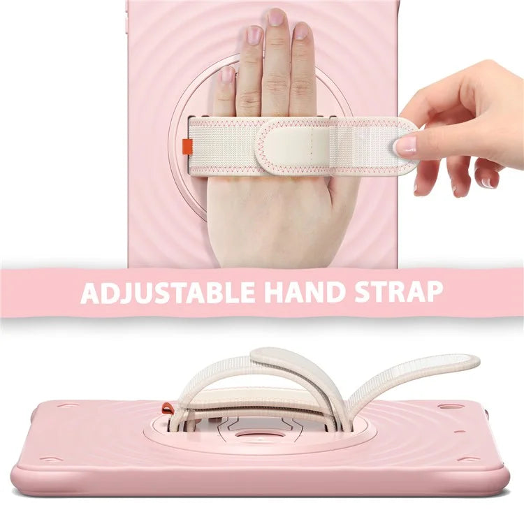 For iPad 10.2 (2021) / (2019) / (2020) Case Hand Strap Kickstand PC+Silicone+TPU Tablet Cover