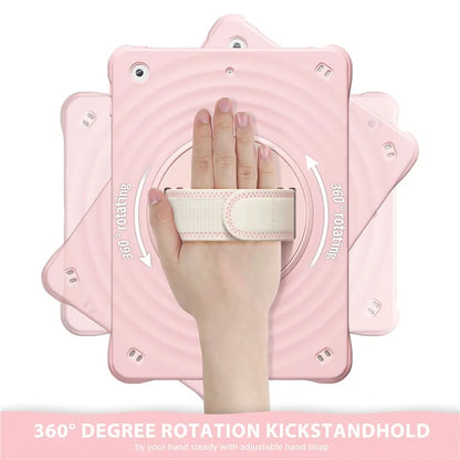 For iPad 10.2 (2021) / (2019) / (2020) Case Hand Strap Kickstand PC+Silicone+TPU Tablet Cover