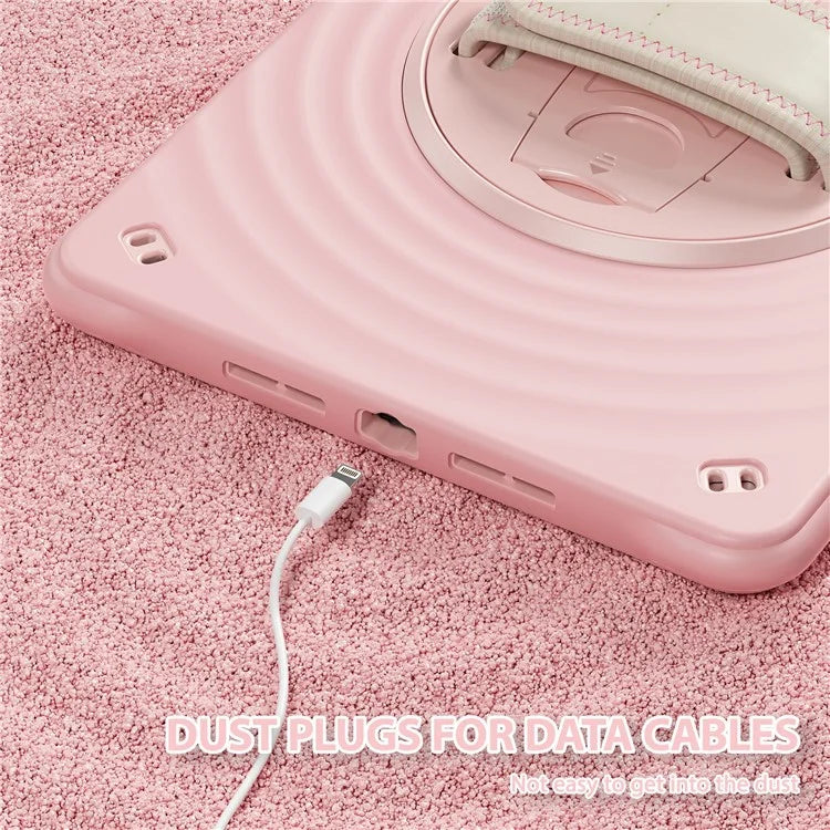 For iPad 10.2 (2021) / (2019) / (2020) Case Hand Strap Kickstand PC+Silicone+TPU Tablet Cover