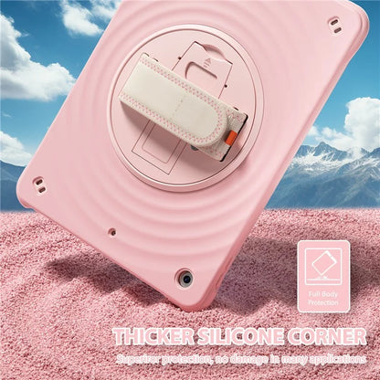 For iPad 10.2 (2021) / (2019) / (2020) Case Hand Strap Kickstand PC+Silicone+TPU Tablet Cover