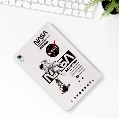 For iPad Air 11 (2024) / iPad Air (2022) / (2020) Case Leather Tablet Cover Astronaut Pattern