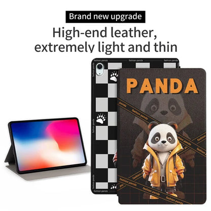 For iPad Air 11 (2024)  /  iPad Air (2022)  /  (2020) Case Panda Pattern Stand Leather Tablet Cover
