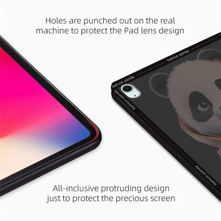 For iPad Air 11 (2024)  /  iPad Air (2022)  /  (2020) Case Panda Pattern Stand Leather Tablet Cover