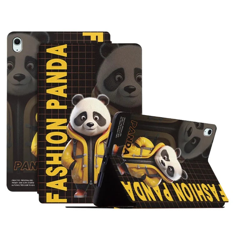 For iPad Air 11 (2024)  /  iPad Air (2022)  /  (2020) Case Panda Pattern Stand Leather Tablet Cover