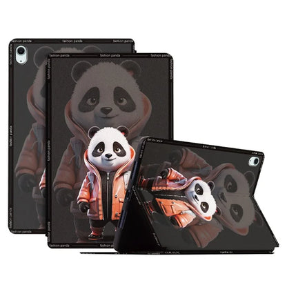 For iPad Air 11 (2024)  /  iPad Air (2022)  /  (2020) Case Panda Pattern Stand Leather Tablet Cover