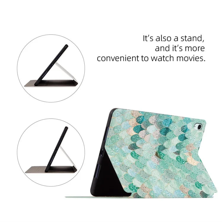 For iPad Air 11 (2024)  /  iPad Air (2022)  /  (2020) Case Pattern Print Leather Stand Tablet Cover