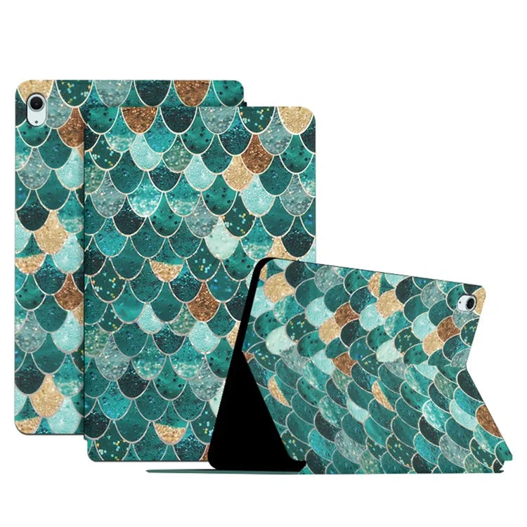 For iPad Air 11 (2024)  /  iPad Air (2022)  /  (2020) Case Pattern Print Leather Stand Tablet Cover