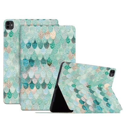 For iPad Pro 11 (2024) Case Pattern Print Leather Tablet Cover Auto Wake / Sleep