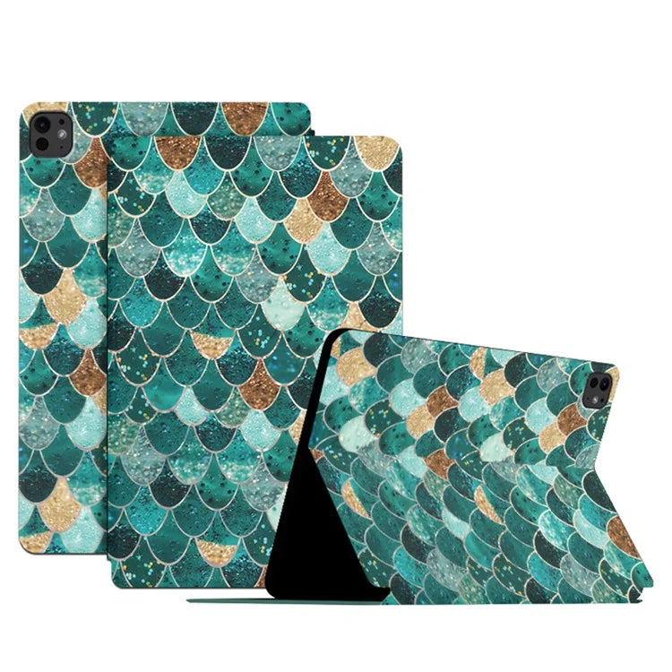 For iPad Pro 11 (2024) Case Pattern Print Leather Tablet Cover Auto Wake / Sleep