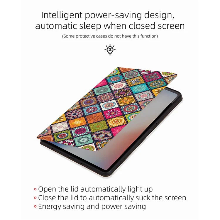 For iPad Pro 11 (2024) Case Pattern Print Leather Tablet Cover Auto Wake / Sleep