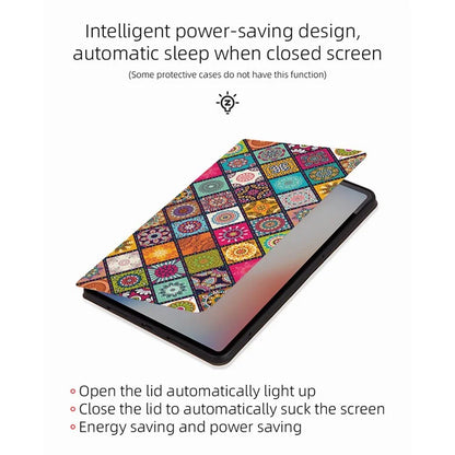 For iPad Pro 11 (2024) Case Pattern Print Leather Tablet Cover Auto Wake / Sleep