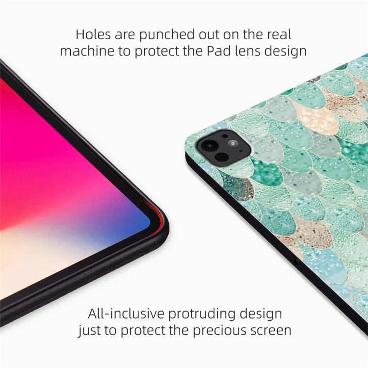 For iPad Pro 11 (2024) Case Pattern Print Leather Tablet Cover Auto Wake / Sleep