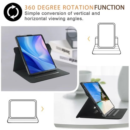 For iPad Air 11 (2024) / Air (2022) / (2020) / iPad 10.9 (2022) / iPad Pro 11 (2024) / (2022) / (2021) / (2020) / (2018) Leather Case Rotating Stand